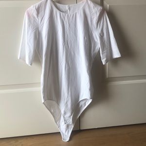 White everlane short sleeve bodysuit